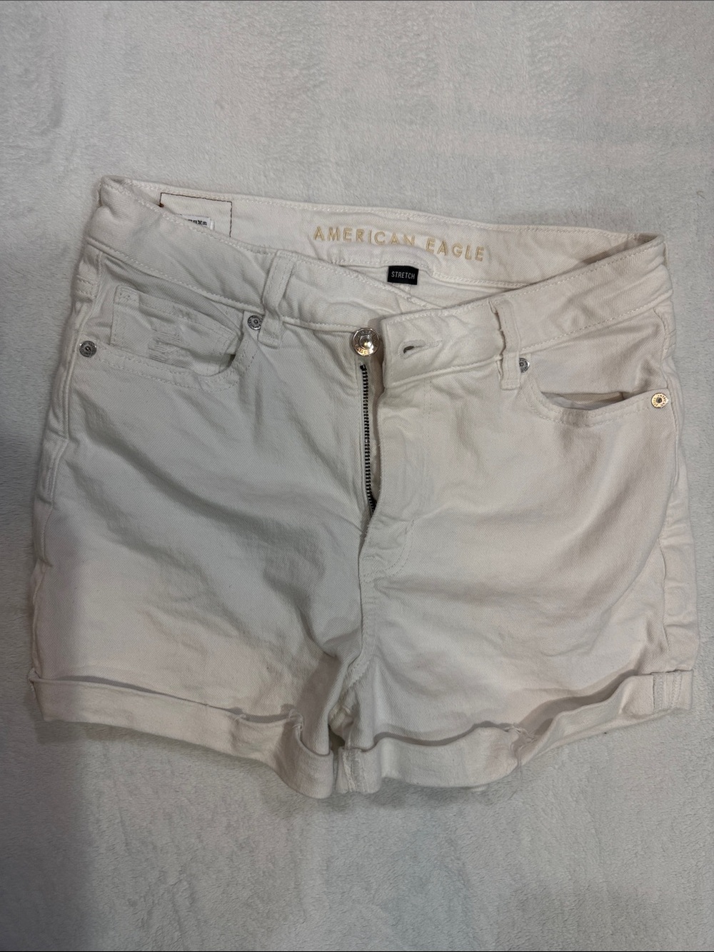 American Eagle Outfitters White Women's Stretch Denim Shorts